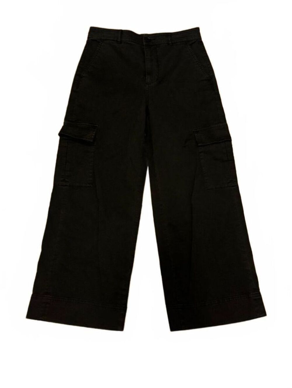 Everlane Women’s Black High Rise Cargo Jeans Wide Leg Utility Pants Size 6